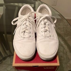 White platform Vans